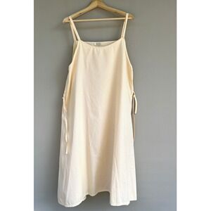 Krista Larson Butter Yellow Slip Dress One Size Lagenlook Spaghetti Strap Summer